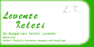 levente keleti business card